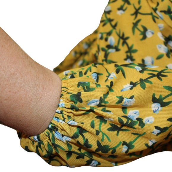 CLEARANCE SALE Boohoo Dress Yellow Floral Long Sleeve CUTE, Size 6 Pre-Loved - Picture 8 of 11